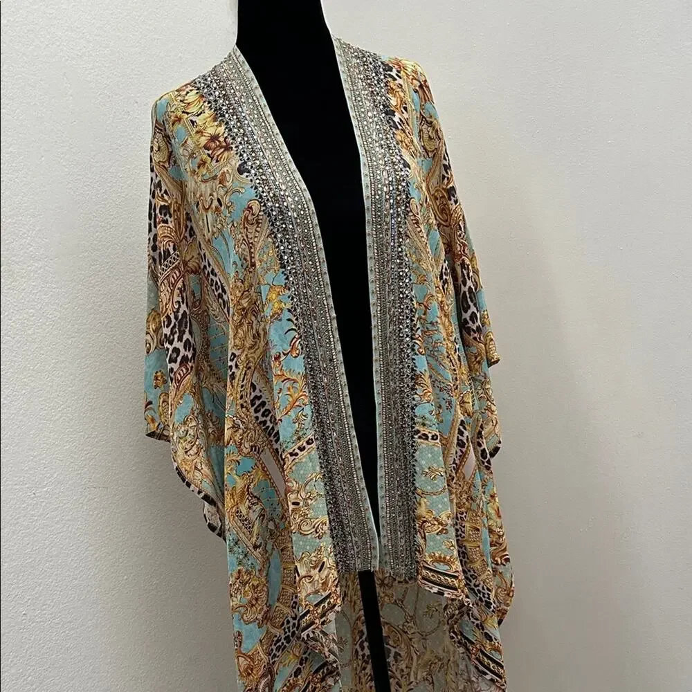 La Moda Clothing True Colours  Hi Lo Kimono Cover-Up, O/S